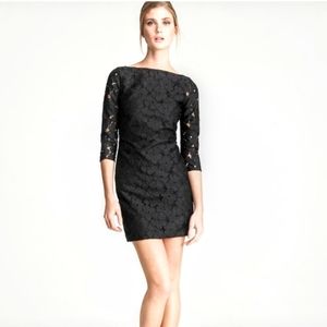 Diane Von Furstenberg Black Sarita Silk Lace Dress
